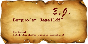 Berghofer Jagelló névjegykártya